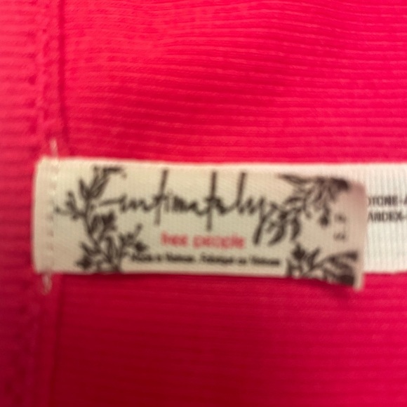 Free People Intimately Byron Bodysuit Bright Pink Short Sleeve Scoop neck Size S - Picture 2 of 7